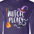 thumbnail image 4 of Inktastic Halloween Witch, Please Broom, Purple Hat, Spider and Snake Long Sleeve T-Shirt, 4 of 5