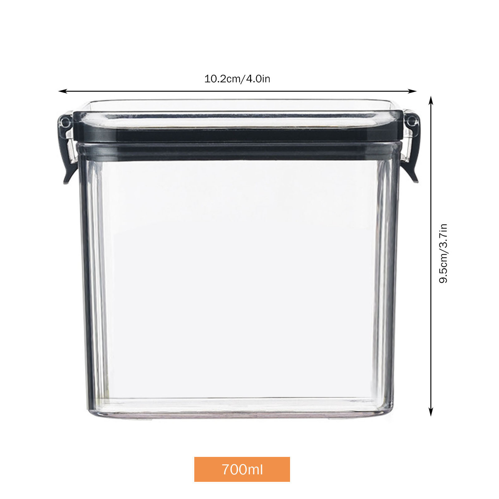 Jungdeepe 2PC Square Transparent Airtight Jar Fresh Keeping Container ...