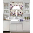 thumbnail image 3 of Vintage Flowers Swag Kitchen Curtains Sets for Windows 24 Inch Length, Watercolor Butterfly Dragonfly Daisy Beige Short Window Curtain Panels Swags Valances and Tiers 3 Piece Set for Cafe/Dining Room, 3 of 5