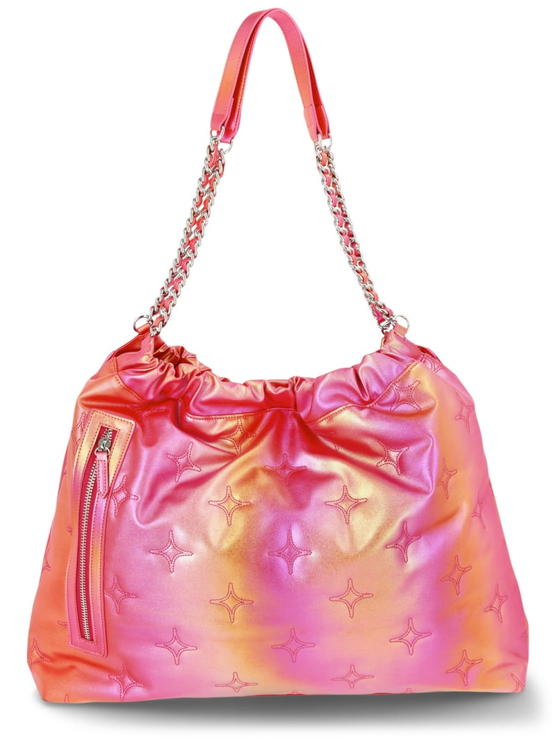 Paris Hilton Women's London Quilted Shoulder Bag with Chain Straps