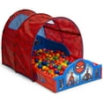 Marvel SpiderMan Sleep and Play Toddler Bed with Tent and BuiltIn Guardrails by Delta Children