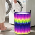 thumbnail image 4 of Laundry Basket, Dark bright blue pink blobs Waterproof Laundry Hamper with Padded Handles, Clothes Hamper for Laundry, Bedroom, Dorm, Towels, Laundry Bin Easy Storage, 4 of 6