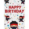thumbnail image 4 of Cute Ninja Themed Happy Birthday Banner Party Backdrop Background Decorations for Birthday Parties Photography Props Photo Booths and Kids Celebrations, 4 of 8