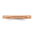 thumbnail image 4 of Sterling Silver Stackable Expressions Rose Gold Plated Patterned Ring Size 6, 4 of 5