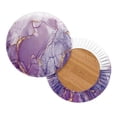 thumbnail image 2 of ZIATUBLE Purple Marble Print Bar Stool Seat Dust Covers Washable Elastic Seat Cushion Covers 12-14 Inch Dustproof Seat Cover for Vanity Chair Set 2 Pack Stool Seat Covers Cushion, 2 of 6