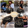 thumbnail image 5 of Garronmavis Sun Moon Star Large Quilted Duffle Bag for Women, Weekender Travel Bag Carry On Overnight Tote Gym Dance Bag with Zipper Pockets, 5 of 7