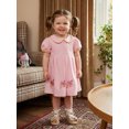 thumbnail image 4 of BemeyourBBs Toddler Baby Girl Back to School Dress Kids Kindergarten Outfits Little Baby Girl Summer Pleated Dress School Bus Embroidery Doll Collar Puff Short Sleeves A Line Dress, 4 of 9