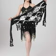 thumbnail image 4 of SEMPAI Women Tassel Sequin Scarf Skirt Belly Dance Performance Costume Ballroom Dancewear, 4 of 5