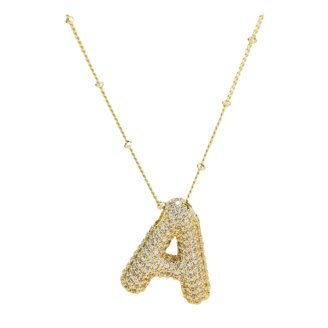 Personalized Initial Necklace - A To Z Letter Heart Pendant With CZ Stones | Stainless Steel Gift For Women, Mom, Sister