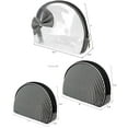 thumbnail image 2 of JAVOedge 3 Piece Set of Matching Black / White Stripe Cosmetic Bags with Bow, Zipper Closure, for Travel / Organization, 2 of 4