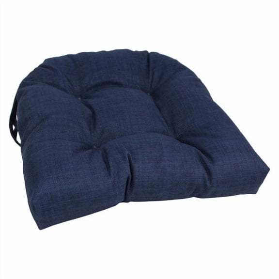 Blazing Needles 16-inch Indoor/Outdoor Rounded Back Chair Cushion, 16" x 16", Aqua Blue 4 Count
