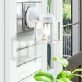 thumbnail image 3 of 2-Pack 1-Light Outdoor Wall Light with Matte White and Clear Glass Shade, 3 of 9