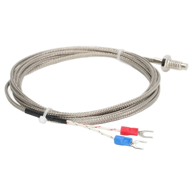 K Type Thermocouple, Sensitive 2 Wire Temperature Sensor Professional Inch For Industrial Use 2meter