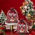thumbnail image 5 of Cheapark Christmas Red Plaid Cotton Drawstring Bag - Reusable Food-Safe Treat Pouch, Durable Gift Bag for Cookies, Candy & Party Favors Christmas Wrapping, 5 of 6