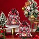thumbnail image 5 of Bolsa de regalo con cordón | Bolsita de algodón reutilizable para galletas, dulces y recuerdos de fiesta | Envoltorio pequeño para regalos de Navidad y detalles para rellenar calcetines navideños, 5 of 6
