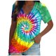 thumbnail image 1 of Gibobby Casual Playera de Manga Corta para Mujer Camiseta suelta informal con cuello en V para mujer, blusa manga corta con estampado(Multicolor,G), 1 of 3