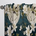 thumbnail image 3 of Designart "Elegance In Tranquil White And Green Floral Zen" Botanical White, Green Curtain 1 Panel, 3 of 6