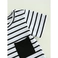 thumbnail image 5 of Bagilaanoe 2pcs Toddler Baby Boy Long Pant Set Stripe Short Sleeve T-shirt and Trousers 6M 12M 18M 24M 3T Casual Summer Clothes, 5 of 9