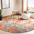 thumbnail image 3 of SAFAVIEH Madison Candelario Abstract Polka Dots Area Rug, Grey/Orange, 10' x 10' Round, 3 of 8