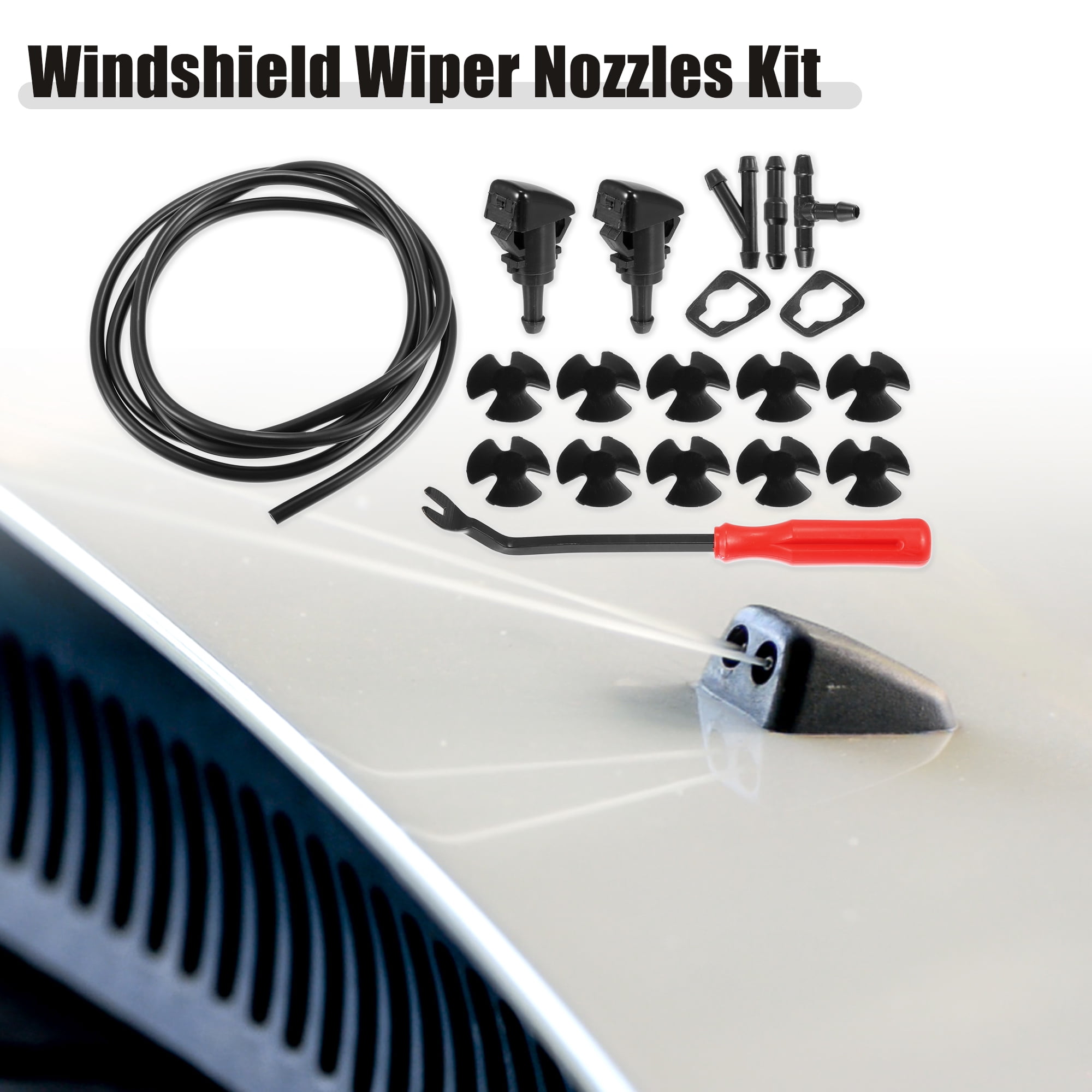 Unique Bargains Windshield Washer Nozzle Kit ["with 2M Hose"]