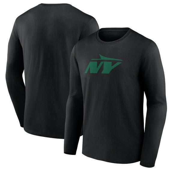 Men's Black New York Jets Secondary Logo Long Sleeve T-Shirt