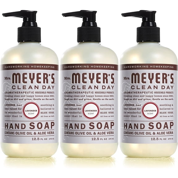 Mrs. Meyer's Clean Day Liquid Hand Soap, 12.5 Fluid Ounce (3 Pack) - Lavender
