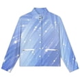 thumbnail image 4 of Jackets for Women Winter Coat Jackets Flannel Stand Collar Jacket(Bright Abstract Blue Background with Glitter And Stars,Size:S-4XL), 4 of 7