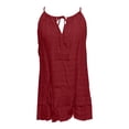 thumbnail image 4 of DHFJKG Womens Summer Boho T Shirts Sleeveless Flares Hem Loose Fit Camisole Shirt Solid Color Tank Top Beach Vacation Trendy Tops, 4 of 5