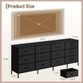 thumbnail image 6 of 12 Drawer Dresser for Bedroom, Dresser TV Stand for 65, 75, 80 Inch TV, Wide Chest of Drawers, Fabric Dressers Dresser for Living Room black / white, 6 of 7