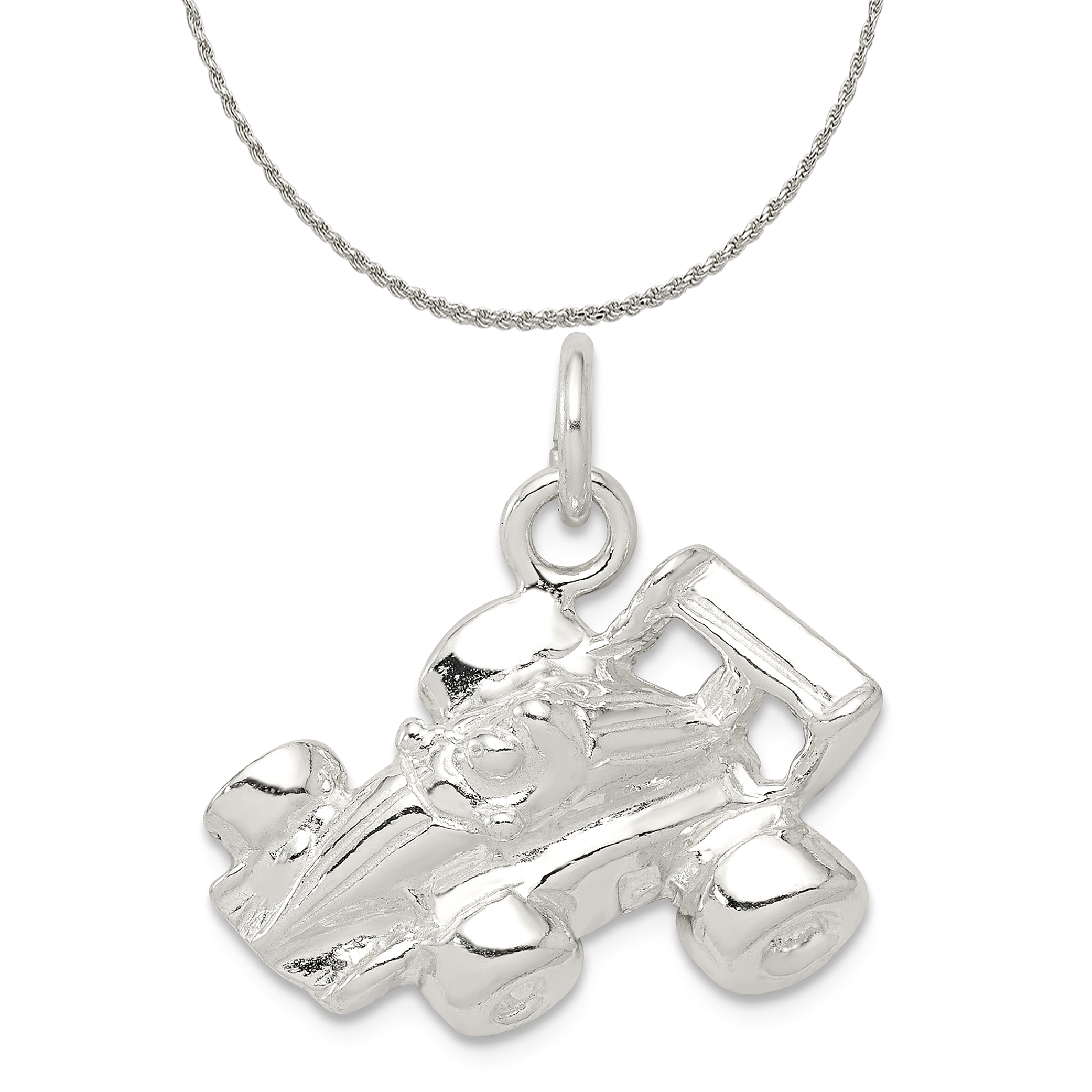 Sterling Silver Race Car Charm (18mm X 