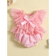 thumbnail image 3 of Bagilaanoe Newborn Baby Girl Rompers Floral Lace Fly Sleeve Bodysuit 3M 6M 12M 18M Infant One Piece Jumpsuit, 3 of 9