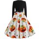 thumbnail image 4 of Vestido HUOGUO Fashion de manga larga con estampado de patchwork para mujer, 4 of 5