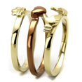 thumbnail image 4 of Luxe Jewelry Designs Set of 3 Women's Gold and Light Brown Ion Plated Stainless Steel Rings, Size 5, 4 of 4