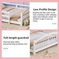 thumbnail image 5 of Full Size Montessori Floor Bed - Solid Wood with Slats & Safety Guardrails, Fence No-Door Design, Easy Assemble for Girls & Boys,White, 5 of 10