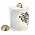 thumbnail image 2 of Saying Piggy Bank, Manuscript Lettering Love What You Do What You Love and Shadow Effect, Ceramic Coin Bank Money Box for Cash Saving, 3.6" X 3.2", Pale Grey White, by Ambesonne, 2 of 4