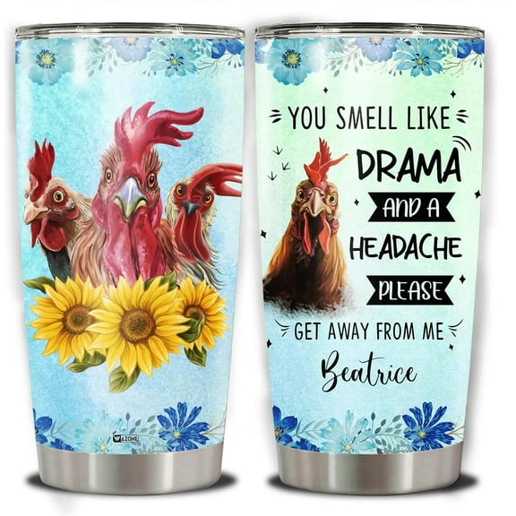 Brythos Personalized Tumbler,Strong and Rust-Resistant Coffee Cups with Lids,Fits Most Car Cup Holders Travel Coffee Mug,Style1,20Oz