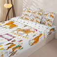 thumbnail image 3 of Erosebridal Western Horse Pattern Zipper Queen Comforter Set with Fitted Sheet and 2 Pillowcases,Cowboy Farm Print Zipper Bedding Set,Brown Yellow White,Reversible, 3 of 6