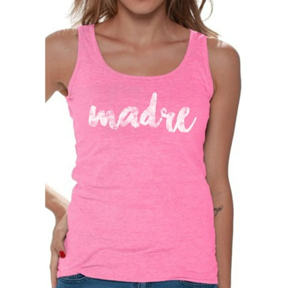 Awkward Styles Madre Mexican Tank Top for Women Funny Madre Tank Top for Ladies Mexican Clothing Mexico Lovers Clothes Collection Madre Shirts for Women Gifts from Mexico Original Mexican Style