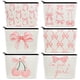 thumbnail image 1 of Set de bolsas de maquillaje Yeyeplum Pink Bow Canvas, 6 unidades, para mujer, 1 of 7