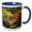 Blue/White, variant on 3drose, Oregon, Portland. Wooden Bridge, Japanese Garden - Us38 Bja0651 - Jaynes Gallery, 11oz Two-tone Green Mug
