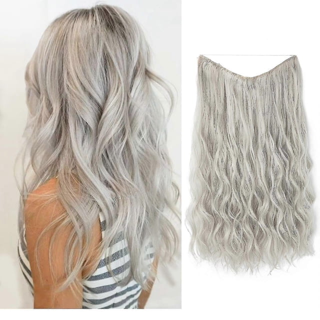 Hair Extensions Invisible Wire Wavy Curly Long Synthetic Hairpieces For Women Adjustable Headband