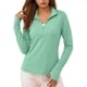 thumbnail image 1 of V Cuello 3/4 Manga Tops para las Mujeres Camisas de Entrenamiento con Protección Solar, Camisetas de Moda Primavera Verano Blusas de Túnica para Uso Diario, 1 of 7