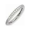 thumbnail image 3 of Primal Silver Sterling Silver Rhodium-plated 32 Stone Cubic Zirconia 2mm Ring, 3 of 6
