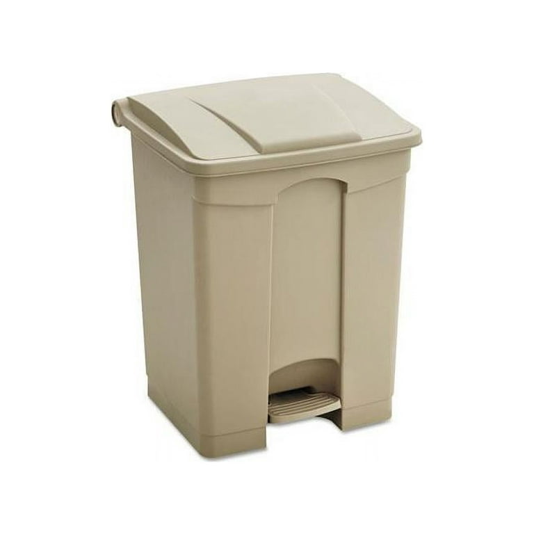 Large Capacity Plastic Step-On Receptacle, 23 gal, Plastic, Tan Large Capacity Plastic Step-On Receptacle, 23 gal, Plastic, Tan