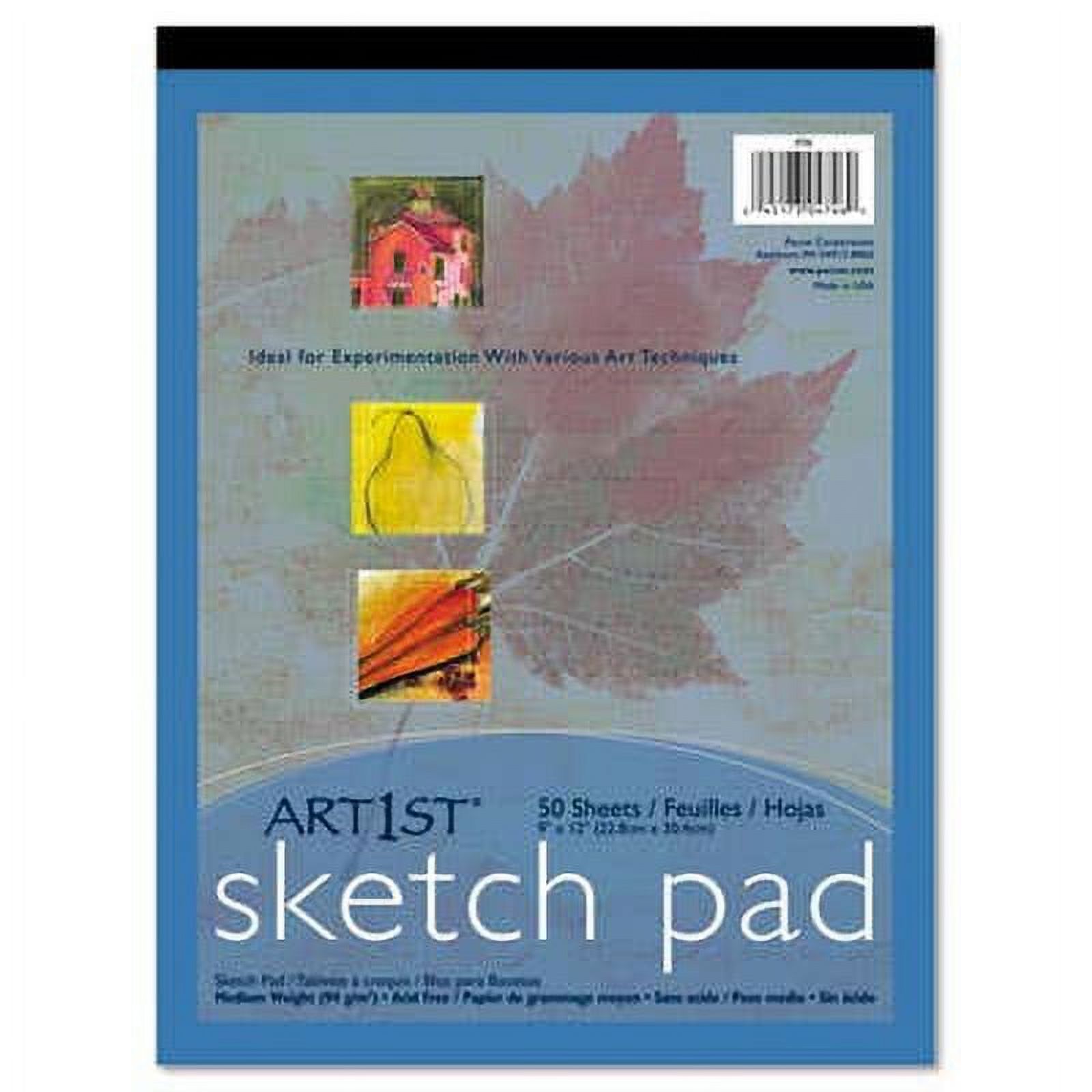 Art1st Sketch Pad, Mediumweight Paper, 9" x 12", 50 Sheets