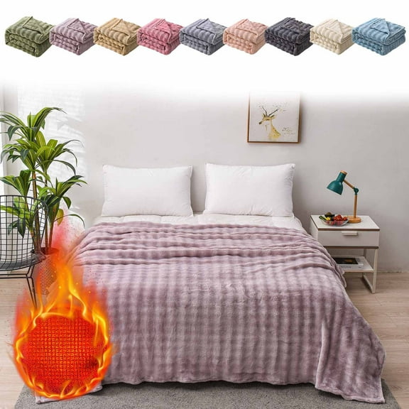 Viflosae Big Blanket Throw Blankets for Couch Solid Colour Flannel Rabbits Hair Blanket Nap Cover Blanket Heavy Sofa Blanket Velvet Blanket for Christmas and Holidays