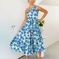 thumbnail image 2 of Maxivestido de playa con estampado de verano bohemio para mujer, sin mangas, con hombros descubiertos, fluido, escalonado Pompotops ghjkhdj3123, 2 of 5