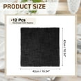 thumbnail image 2 of Uxcell 12 Pack Handmade Cloth Napkins, 16.5x16.5 Inch Cotton Napkins with Fringe Square Rustic Table Napkin for Wedding Party Dinner Table Decor Bridal Shower, Black, 2 of 6