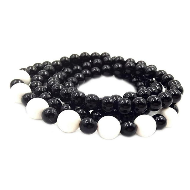 Impresionante collar de cadena larga negra de hecha con para hombres y mujeres