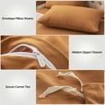 thumbnail image 6 of Pure Era Duvet Cover Set-Jersey Knit Cotton 100% T-Shirt Cotton-Super Soft 2xPillow Shams-Full Size,Burnt Orange, 6 of 7